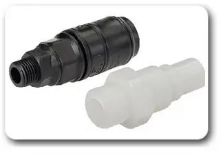 Schnellverschluss-Kupplungen aus POM / PVDF, NW 7,2 Schnellverschluss-Kupplungen aus POM / PVDF, NW 7,2